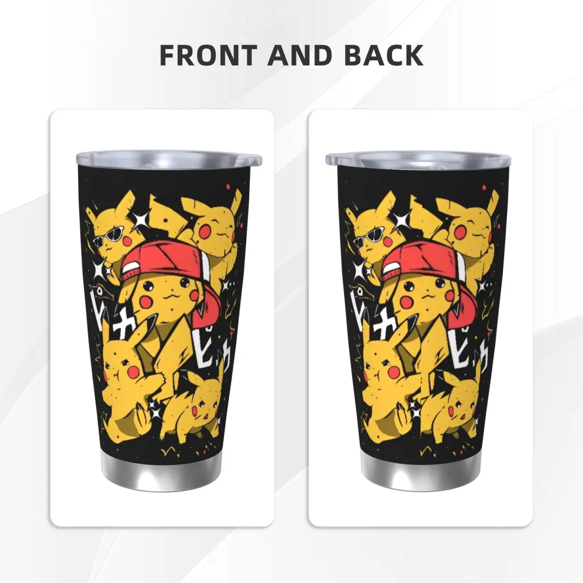 Manga PokeMon Insulated Tumbler with Straws Lid 20oz