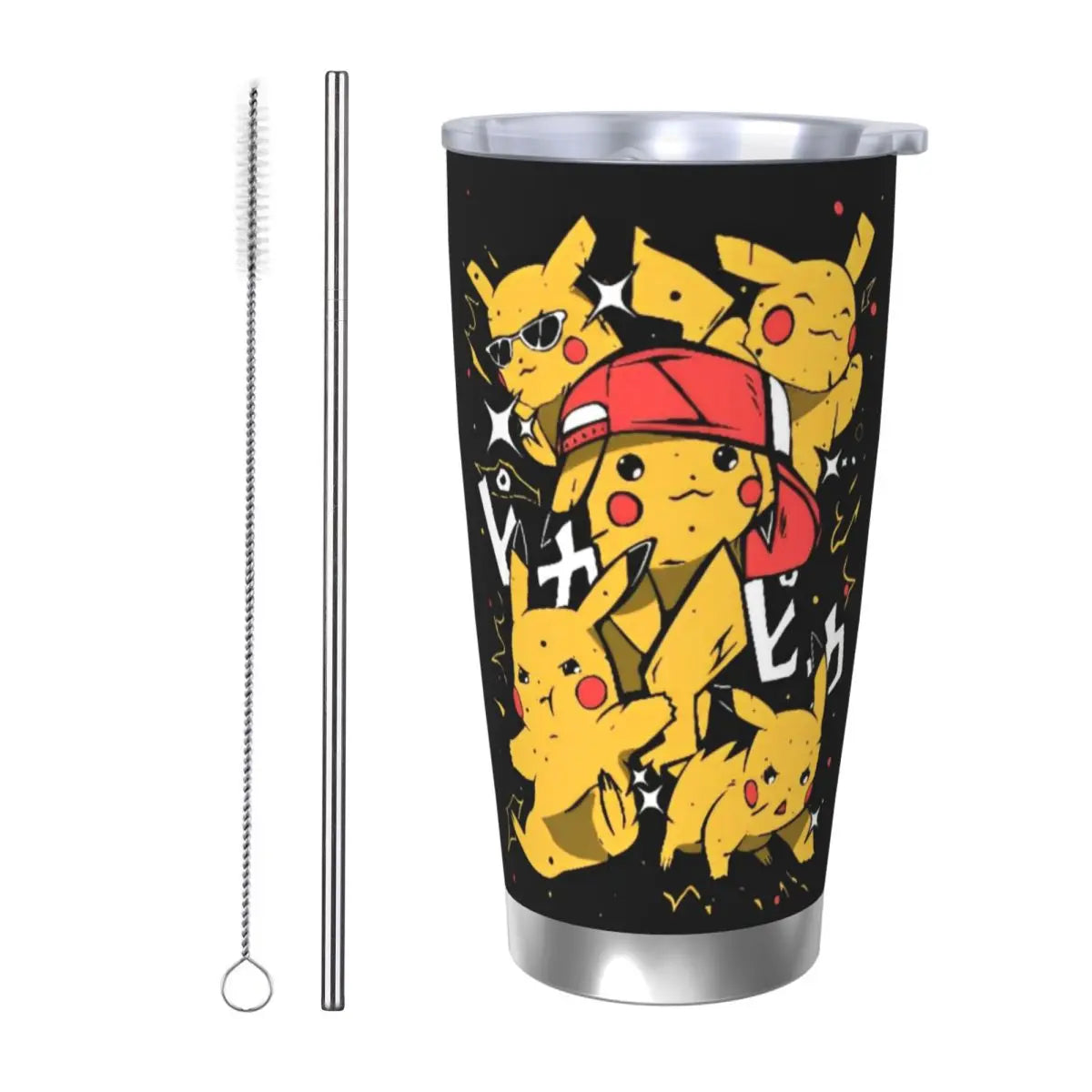 Manga PokeMon Insulated Tumbler with Straws Lid 20oz