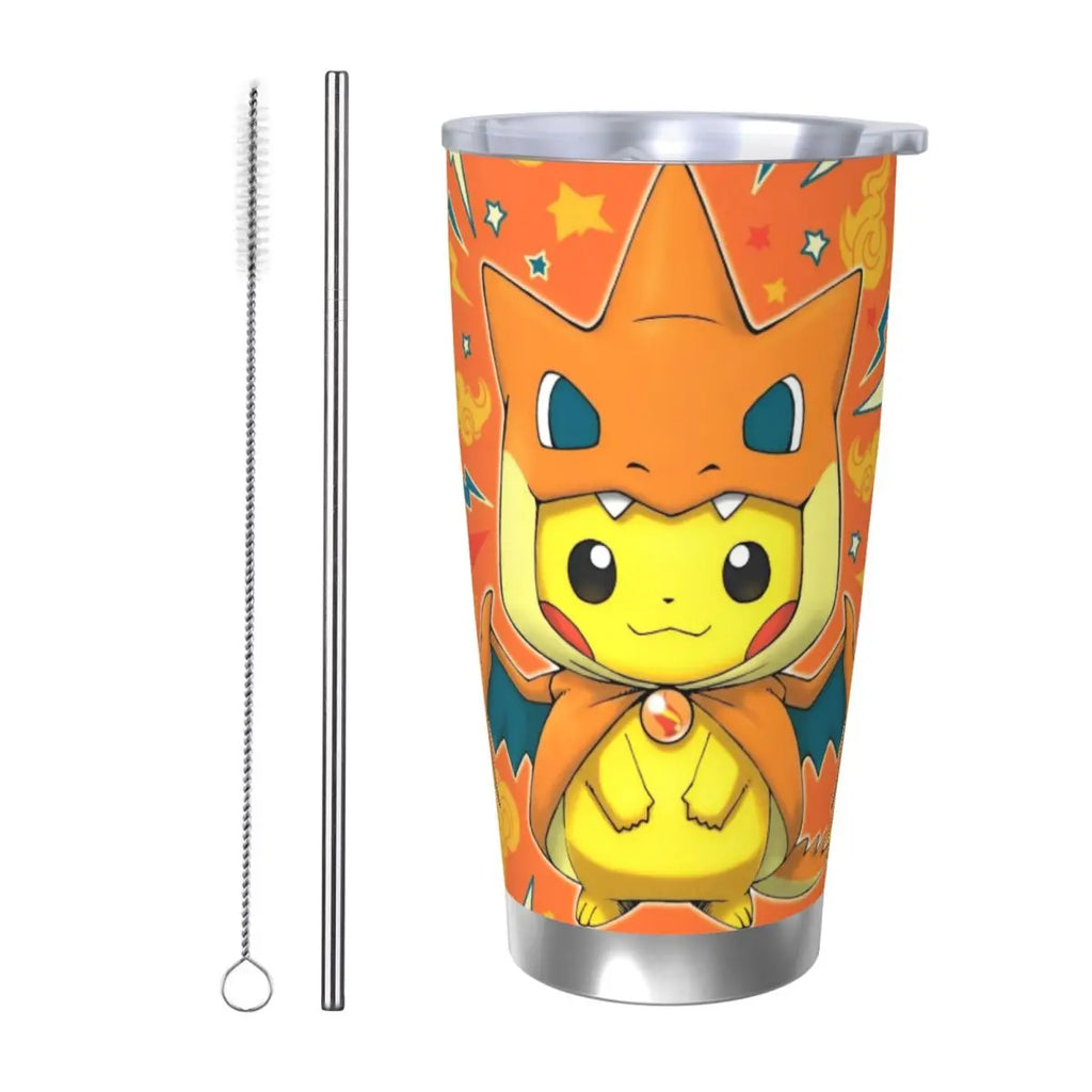 Pikachu Insulated Tumbler with Straw 20oz