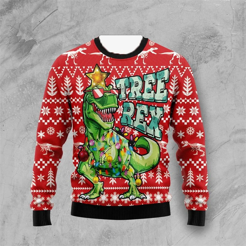 Dinosaur Ugly Christmas Sweater for Men