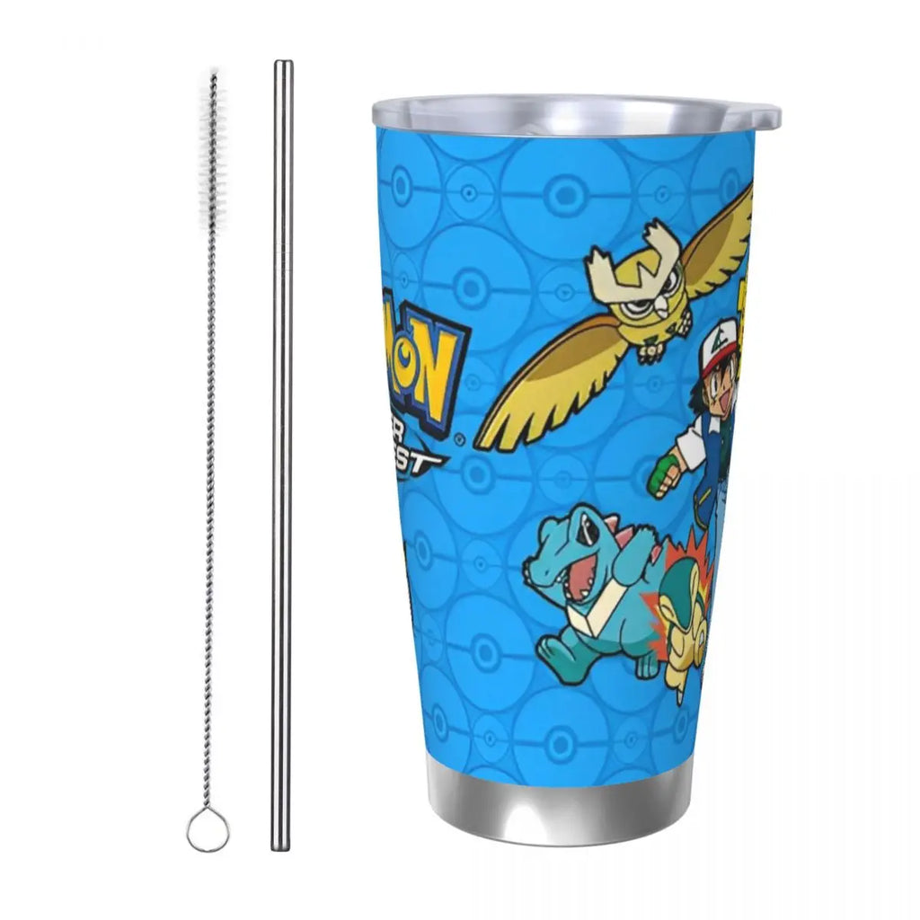 Manga PokeMon Insulated Tumbler with Straws Lid 20oz