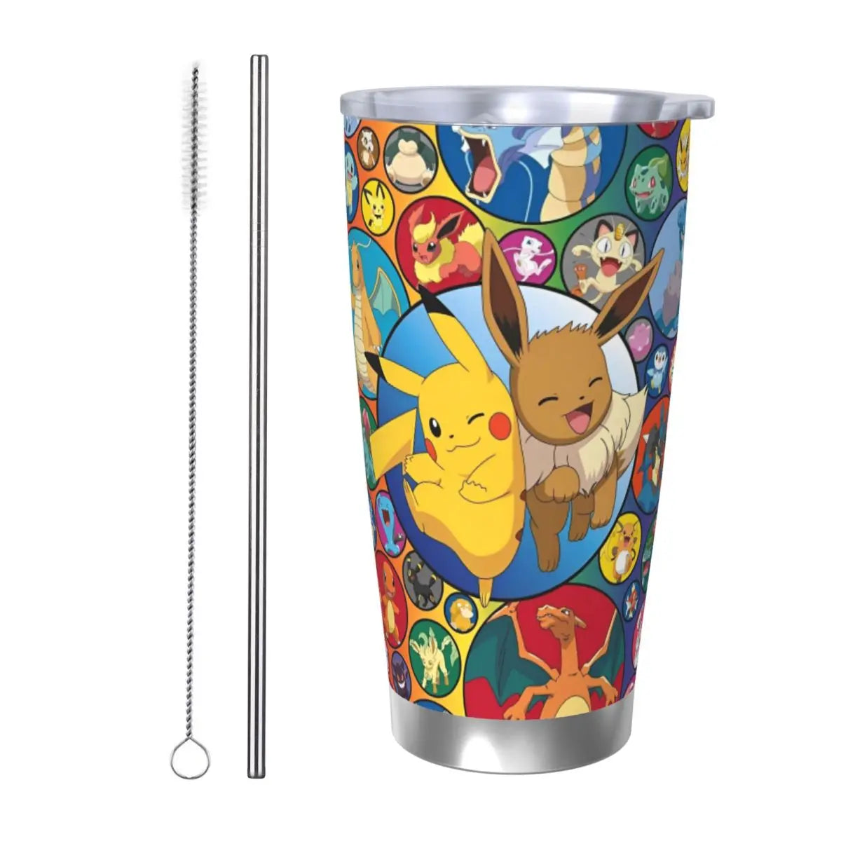Pikachu Insulated Tumbler with Straw 20oz