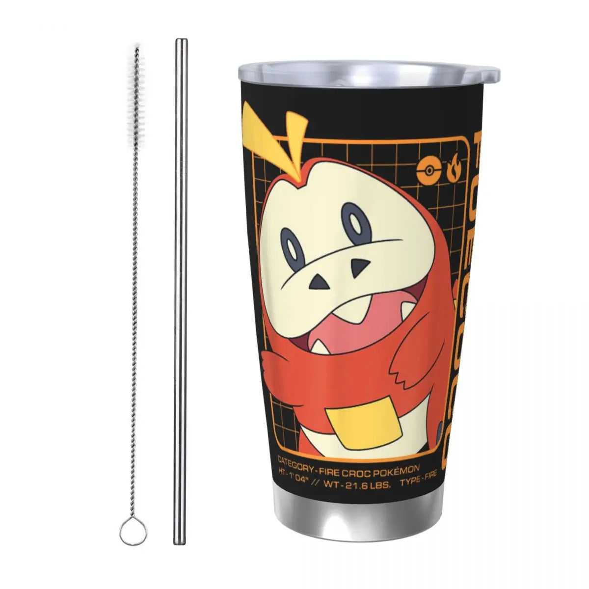 Manga PokeMon Insulated Tumbler with Straws Lid 20oz