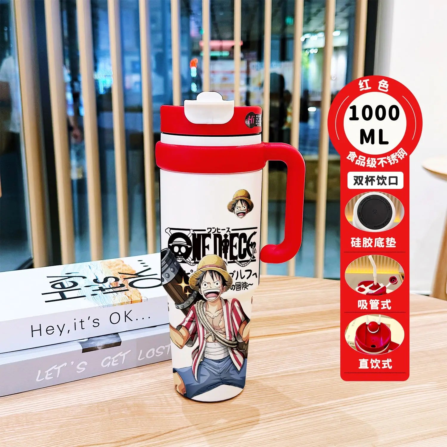 BANDAI One Piece Monkey D. Luffy Insulated Tumbler Stainless Steel