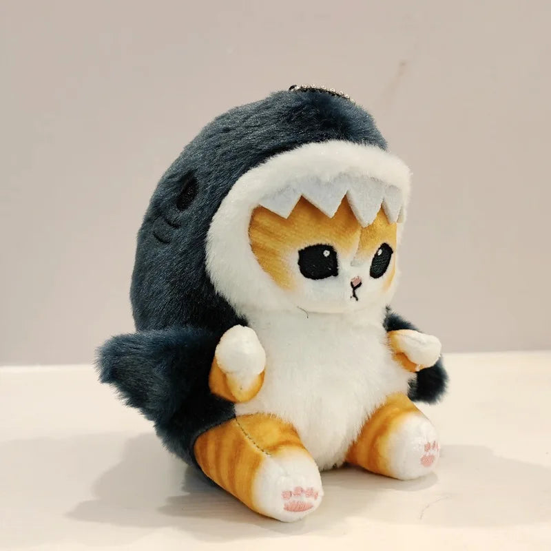 Kawaii Mofusand Tempura Shrimp Shark Cat Plush Keychain
