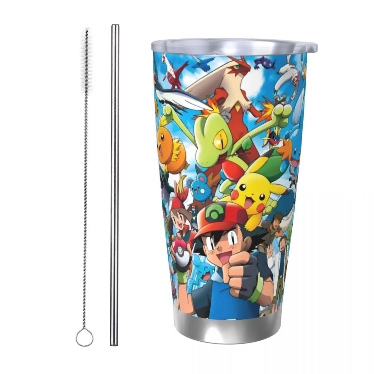 Manga PokeMon Insulated Tumbler with Straws Lid 20oz
