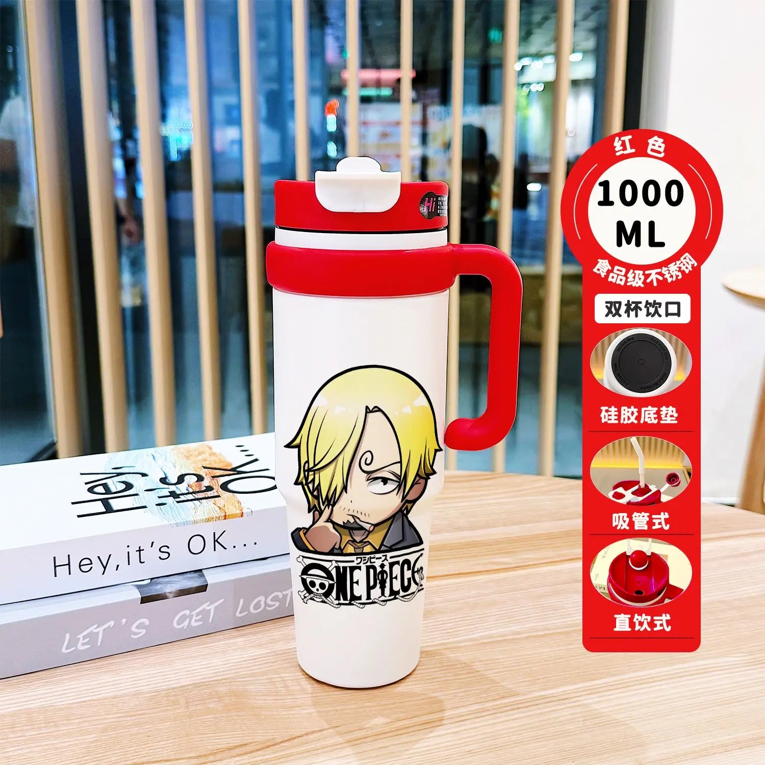 BANDAI One Piece Monkey D. Luffy Insulated Tumbler Stainless Steel