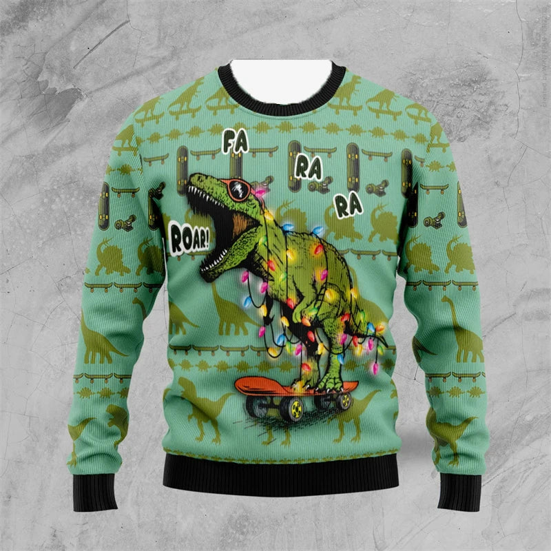 Dinosaur Ugly Christmas Sweater for Men