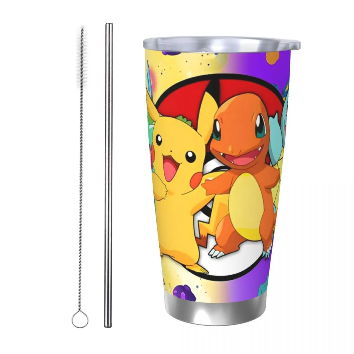 Manga Pokemon Insulated Tumbler with Straws 20oz