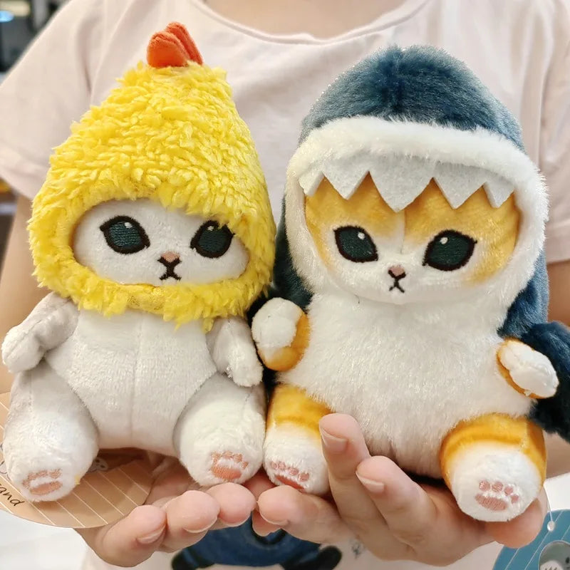 Kawaii Mofusand Tempura Shrimp Shark Cat Plush Keychain