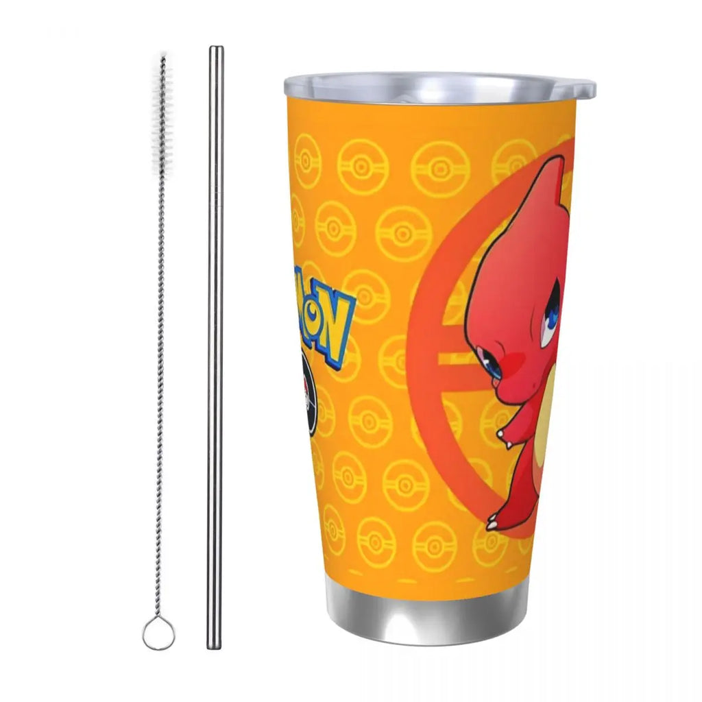 Manga PokeMon Insulated Tumbler with Straws Lid 20oz