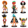 6pcs/set Anime One Piece Figure Action  Luffy New Action Collectible
