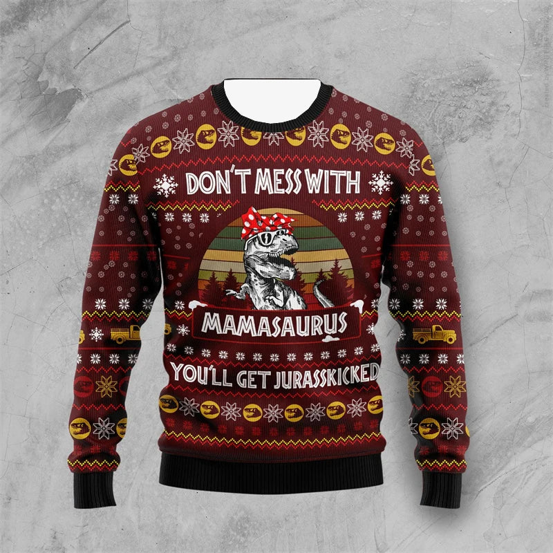 Dinosaur Ugly Christmas Sweater for Men