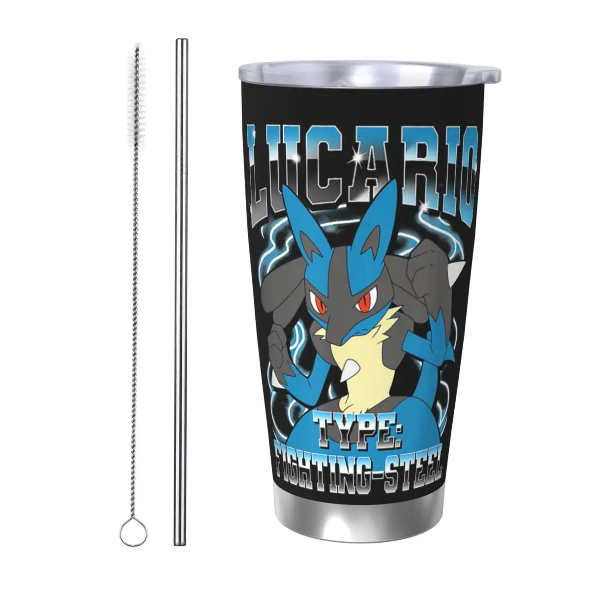 Manga Pokemon Insulated Tumbler with Straws 20oz