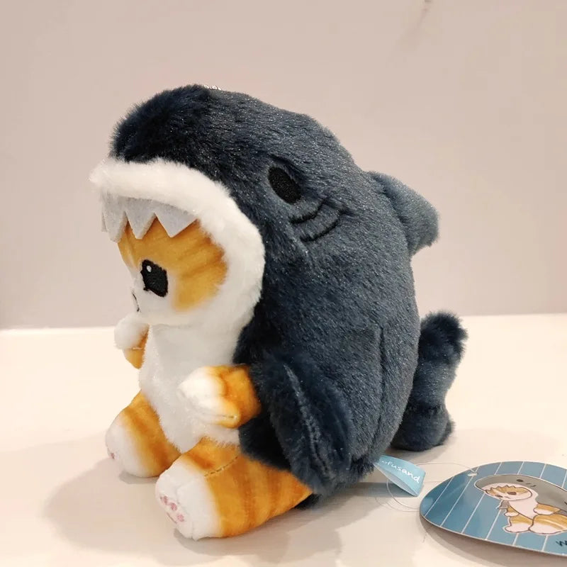 Kawaii Mofusand Tempura Shrimp Shark Cat Plush Keychain