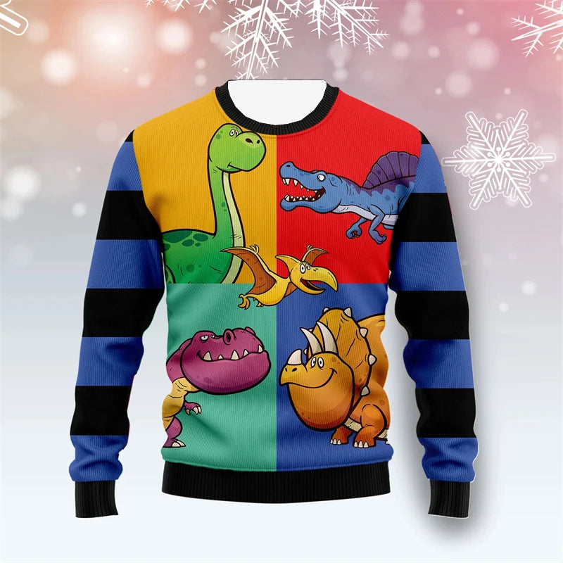Dinosaur Ugly Christmas Sweater for Men