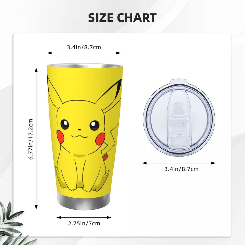 Pikachu Insulated Tumbler with Straw 20oz