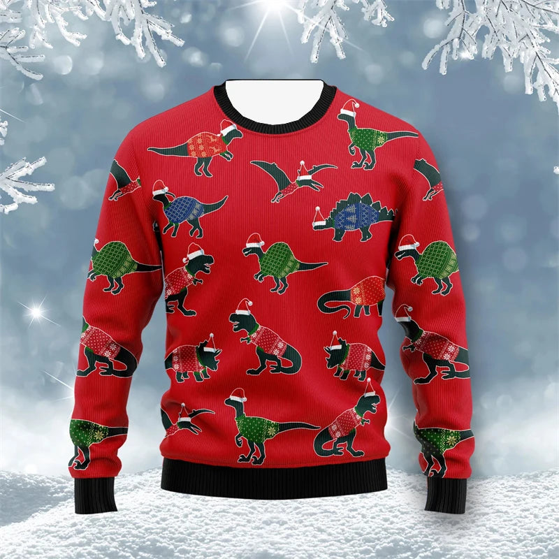 Dinosaur Ugly Christmas Sweater for Men