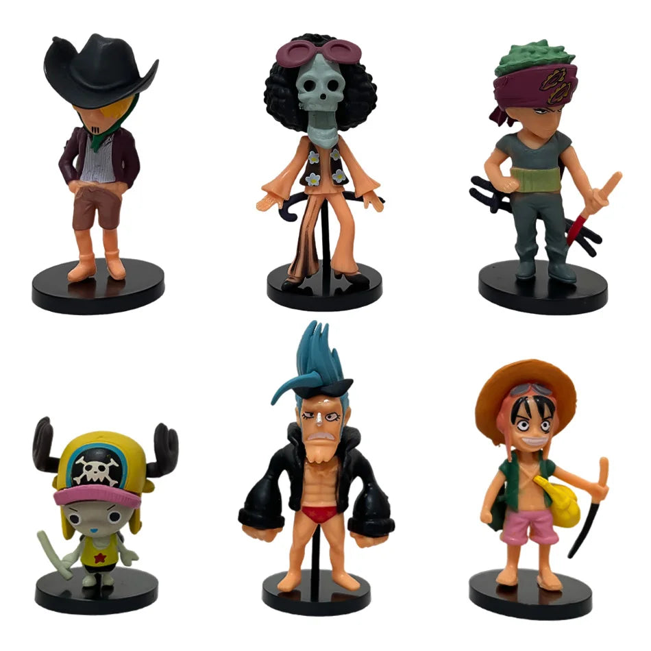 6pcs/set Anime One Piece Figure Action  Luffy New Action Collectible