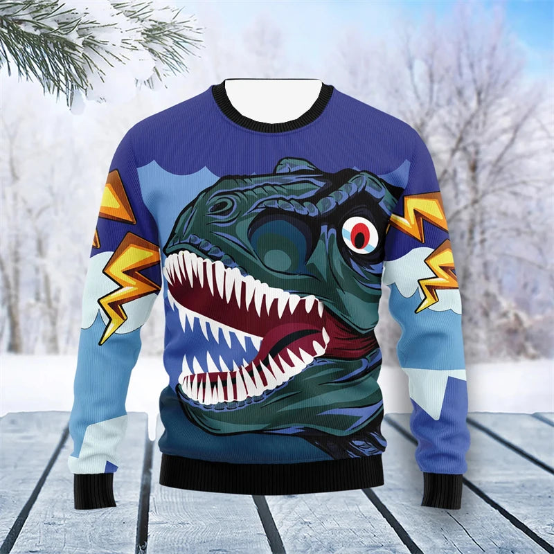 Dinosaur Ugly Christmas Sweater for Men