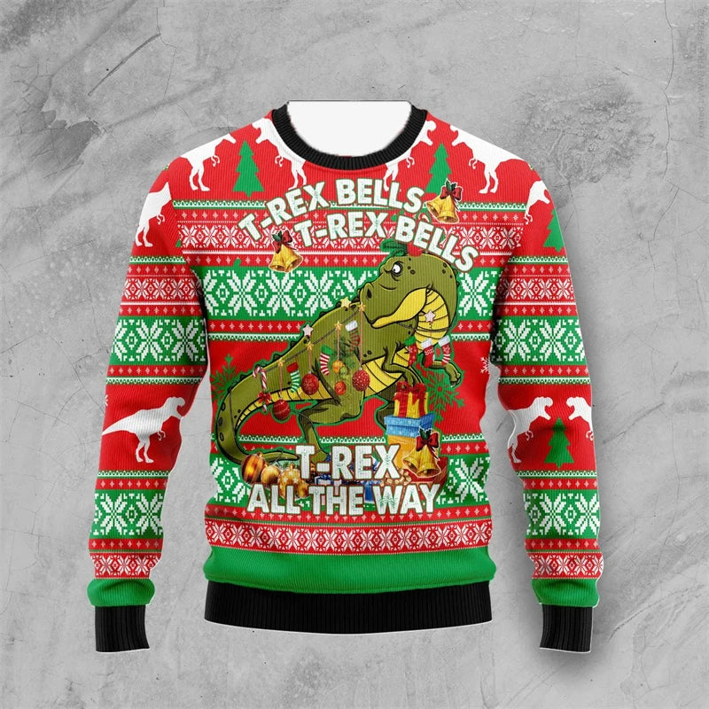 Dinosaur Ugly Christmas Sweater for Men