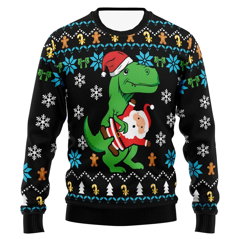 Dinosaur Ugly Christmas Sweater for Men