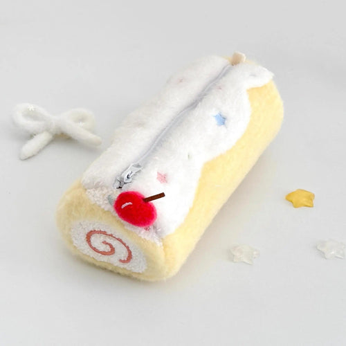 Kawaii Swiss Roll Cake Plush Pencil Case
