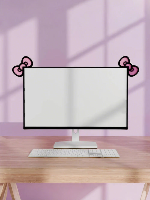 Kawaii Cat Ear & Bow Monitor Corner Decor