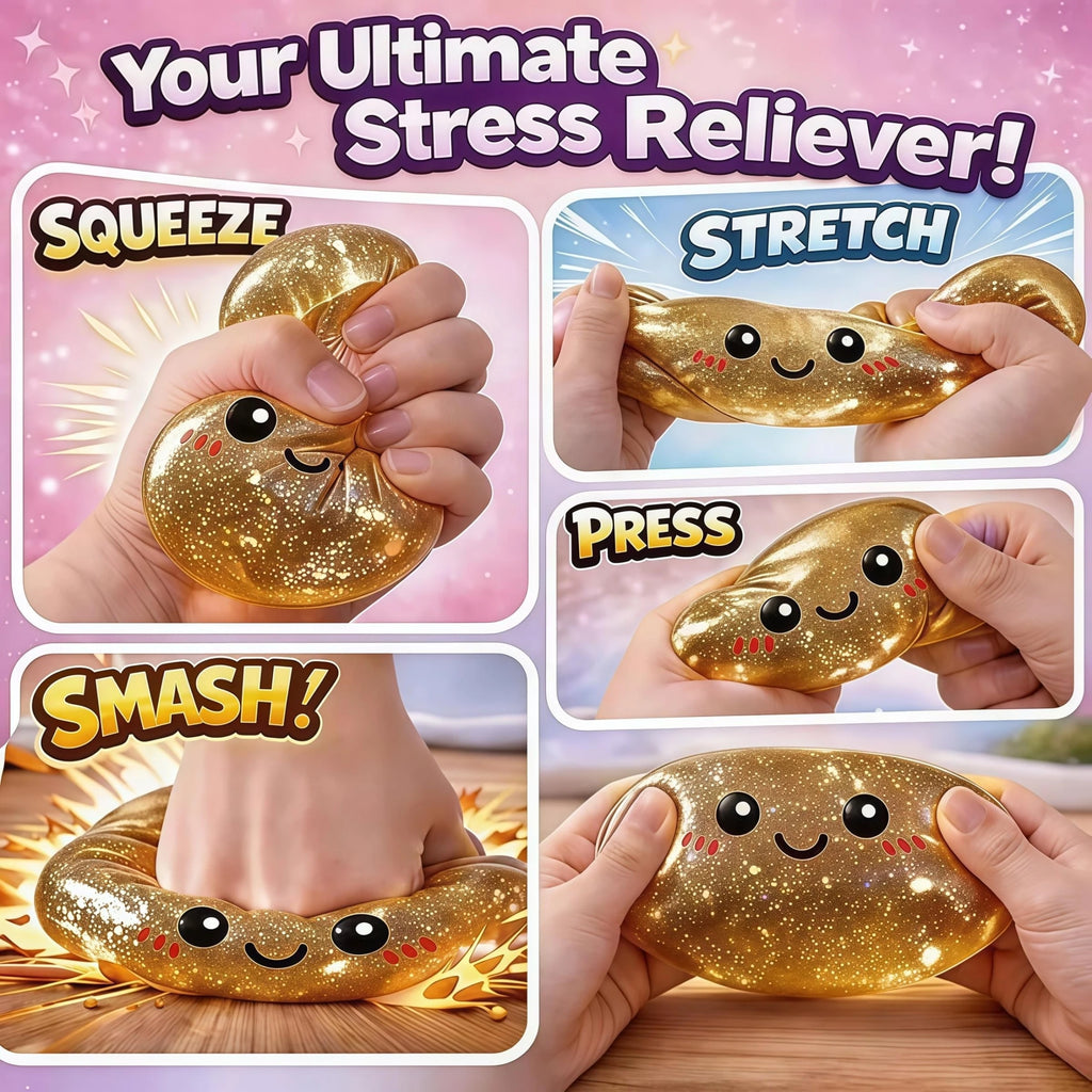 Kawaii Glitter Bun Stretchy Dumpling Desk Toy