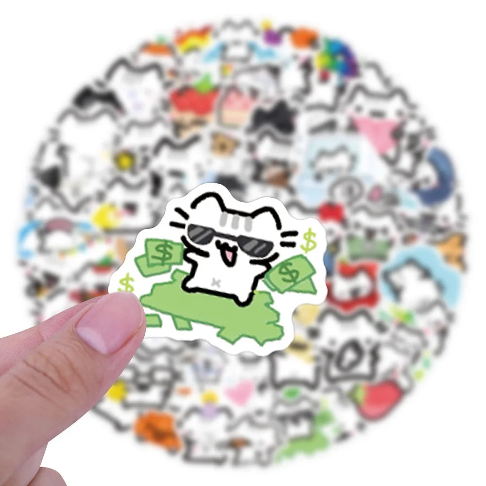 90pcs Kawaii Cat Meme Sticker Pack