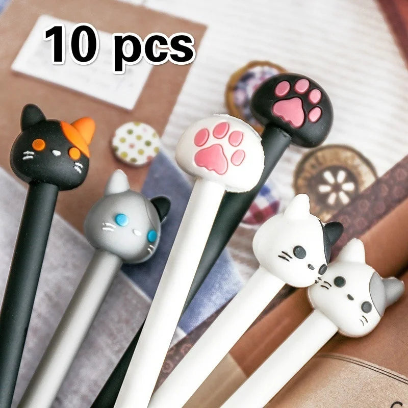 Kawaii Cat Gel Pen Set (10pcs)