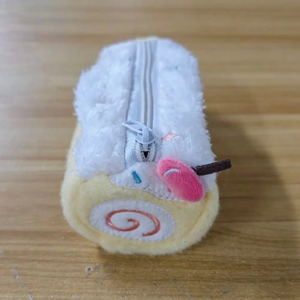 Kawaii Swiss Roll Cake Plush Pencil Case