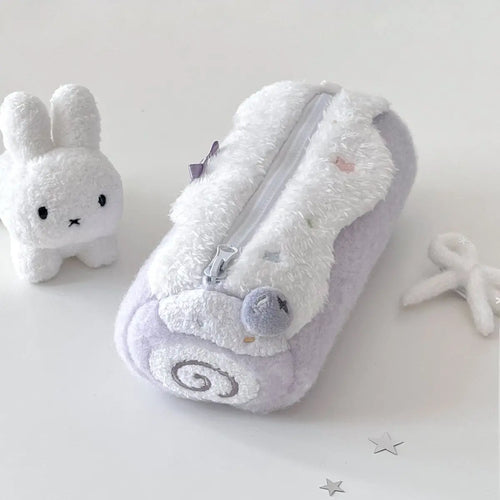 Kawaii Swiss Roll Cake Plush Pencil Case
