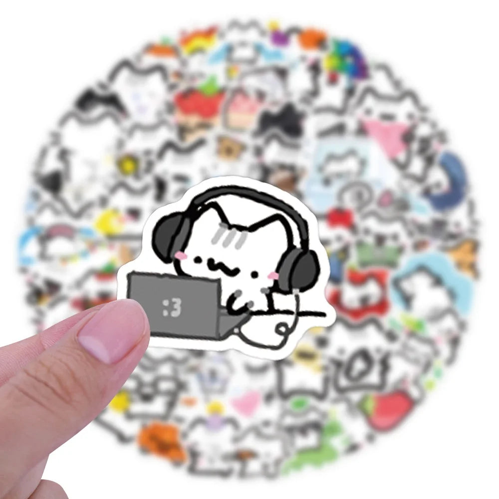 90pcs Kawaii Cat Meme Sticker Pack