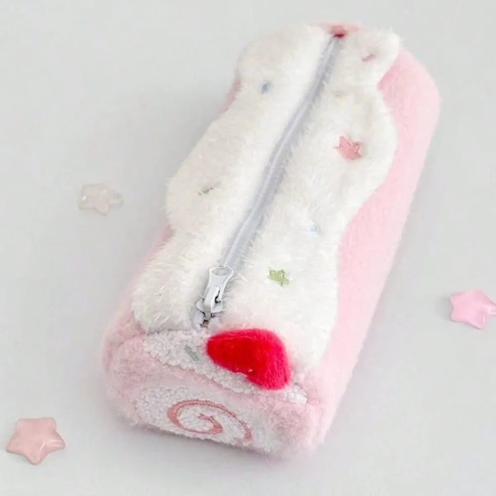 Kawaii Swiss Roll Cake Plush Pencil Case