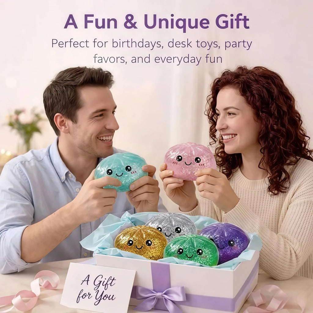 Kawaii Glitter Bun Stretchy Dumpling Desk Toy