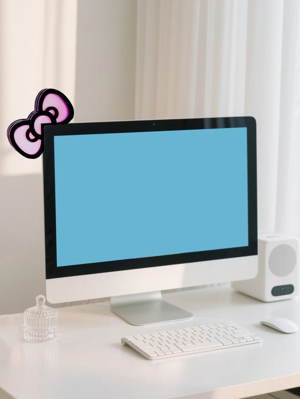 Kawaii Cat Ear & Bow Monitor Corner Decor