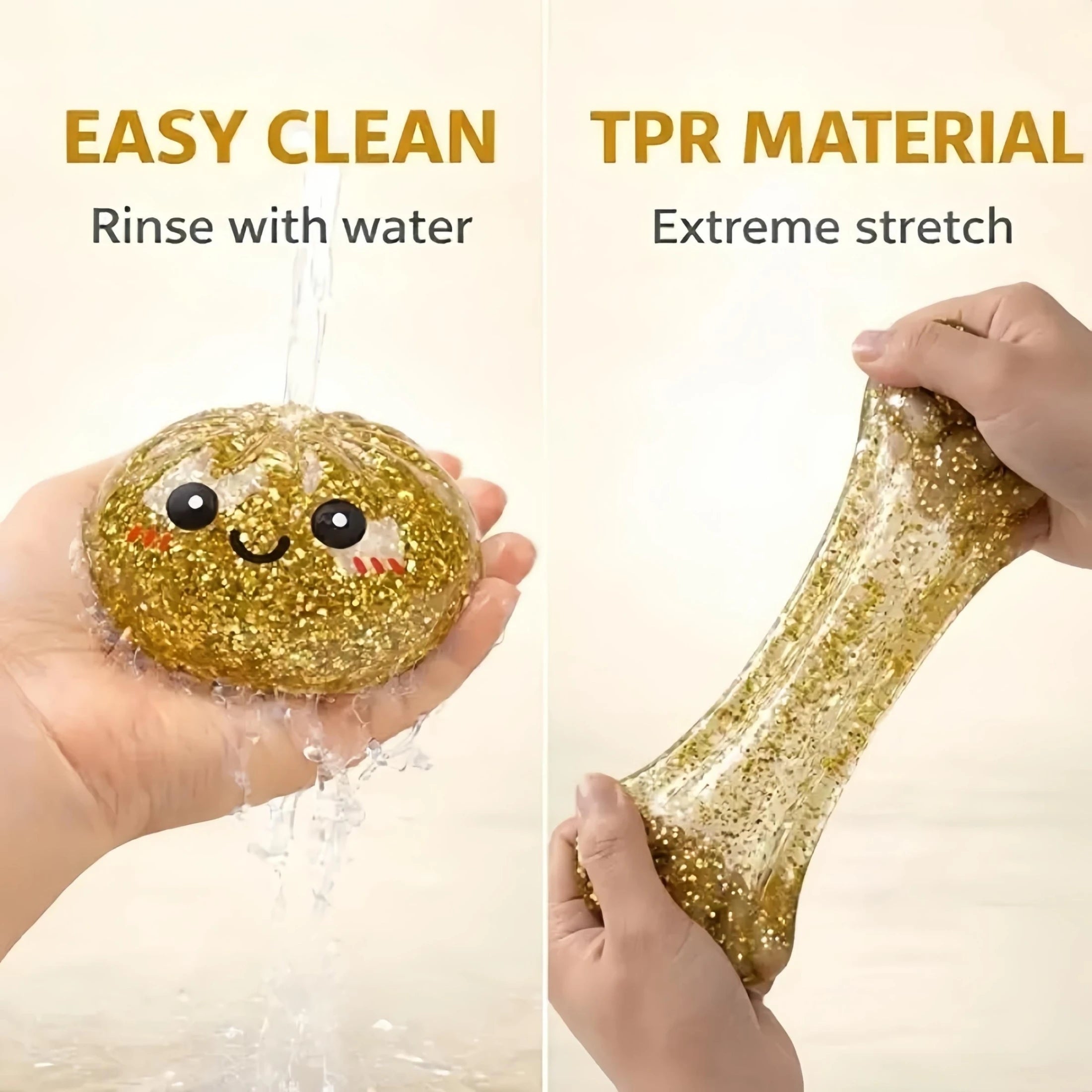 Kawaii Glitter Bun Stretchy Dumpling Desk Toy