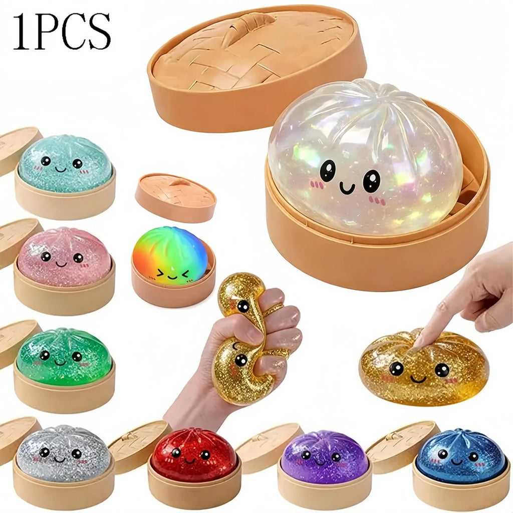 Kawaii Glitter Bun Stretchy Dumpling Desk Toy