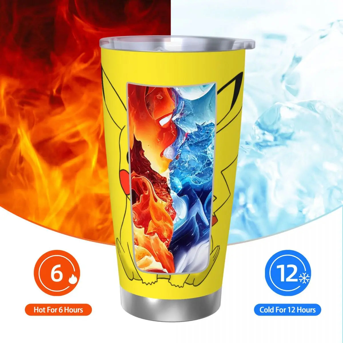 Pikachu Insulated Tumbler with Straw 20oz