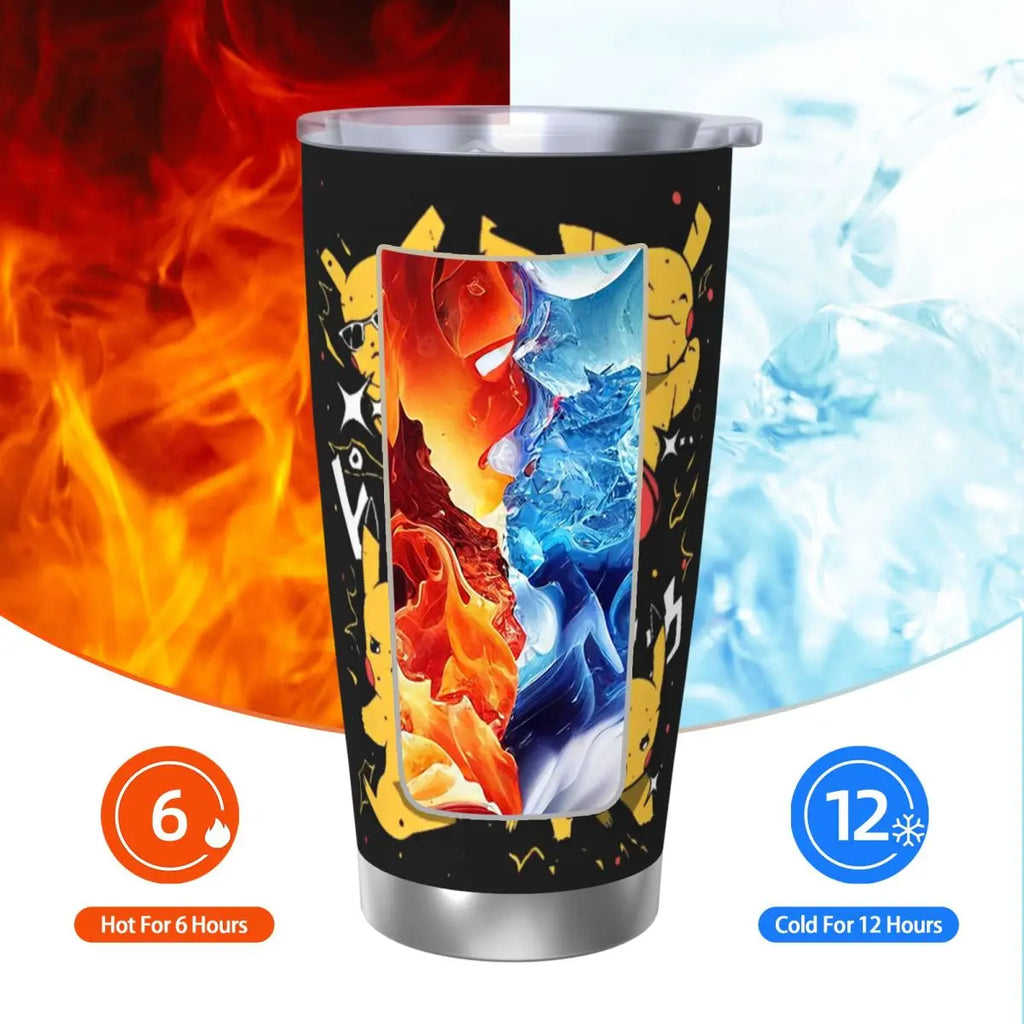 Manga PokeMon Insulated Tumbler with Straws Lid 20oz