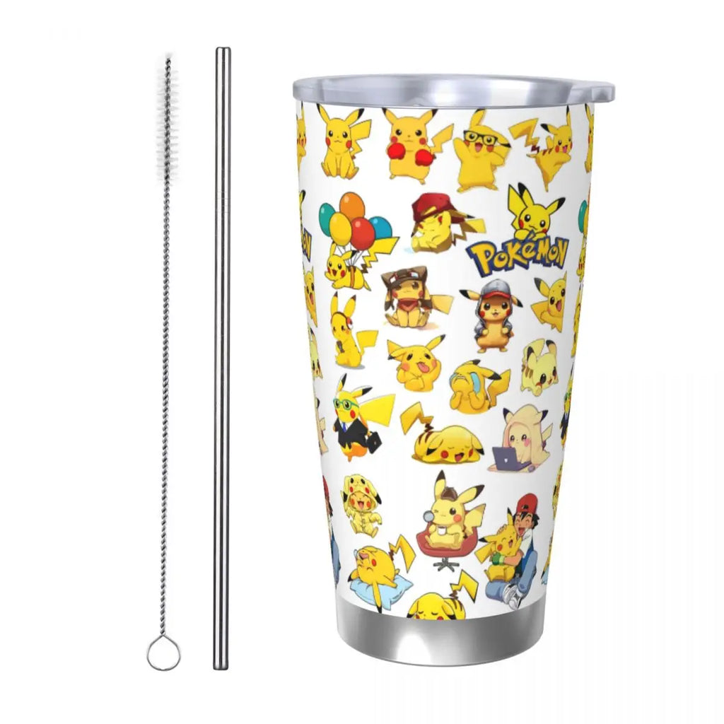 Manga PokeMon Insulated Tumbler with Straws Lid 20oz