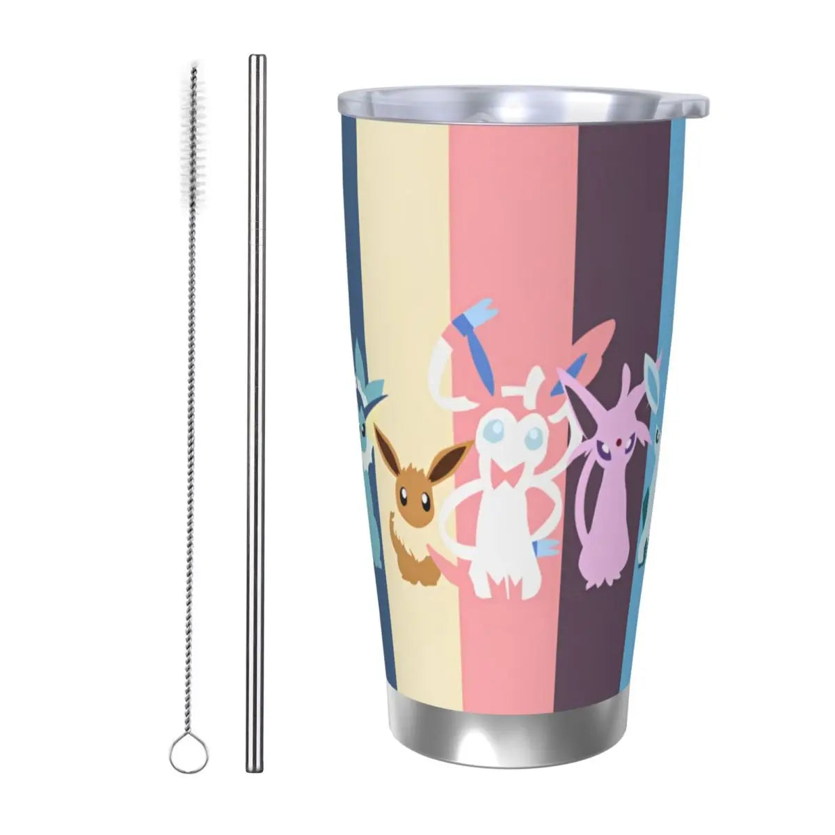 Manga Pokemon Insulated Tumbler with Straws 20oz