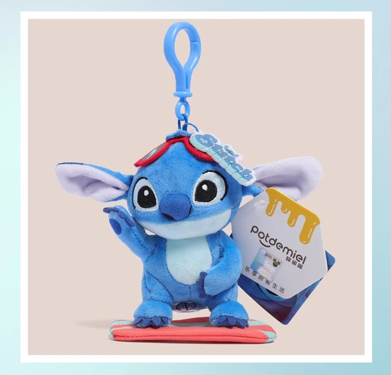 Anime Disney Kawaii Stitch Stuffed Toys Bluely Lilo&Stitch Plush Keychain Dolls Bag Pendant Birthday Party Gift For Kid Boy Girl
