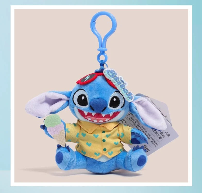 Anime Disney Kawaii Stitch Stuffed Toys Bluely Lilo&Stitch Plush Keychain Dolls Bag Pendant Birthday Party Gift For Kid Boy Girl
