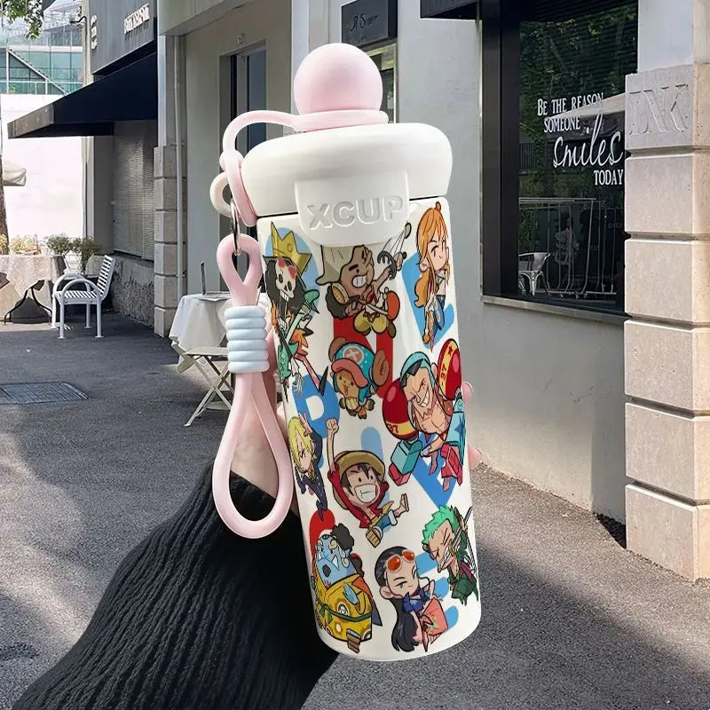 One Piece Monkey D. Luffy Thermos Cup Stainless Steel Insulated Tumbler with Straw