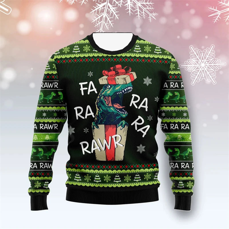 Dinosaur Ugly Christmas Sweater for Men