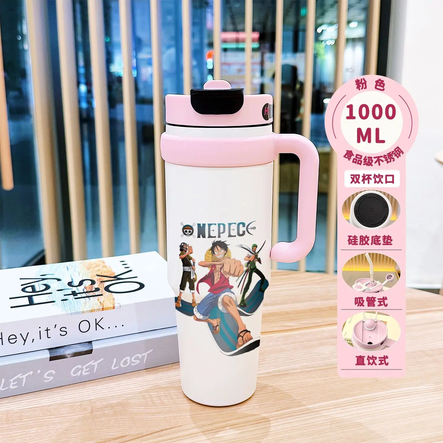 BANDAI One Piece Monkey D. Luffy Insulated Tumbler Stainless Steel