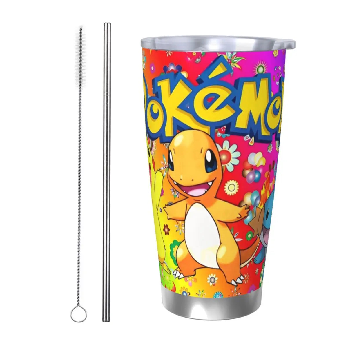 Manga PokeMon Insulated Tumbler with Straws Lid 20oz