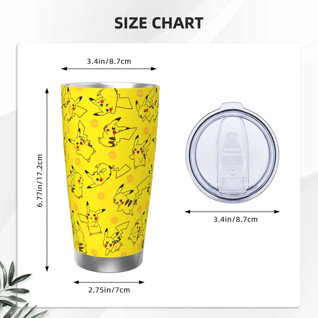 Manga Pokemon Insulated Tumbler with Straws 20oz